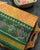 Traditional Manekchowk Design Green Peach Single Ikat Rajkot Patola Saree