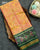 Traditional Manekchowk Design Green Peach Single Ikat Rajkot Patola Saree