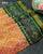 Traditional Manekchowk Design Green Peach Single Ikat Rajkot Patola Saree