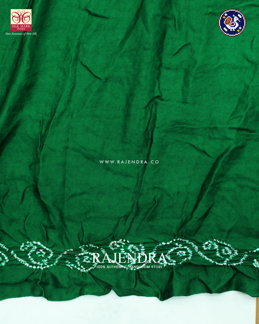 Traditional Pure Gaji Silk Green Gharchola Bandhani Saree