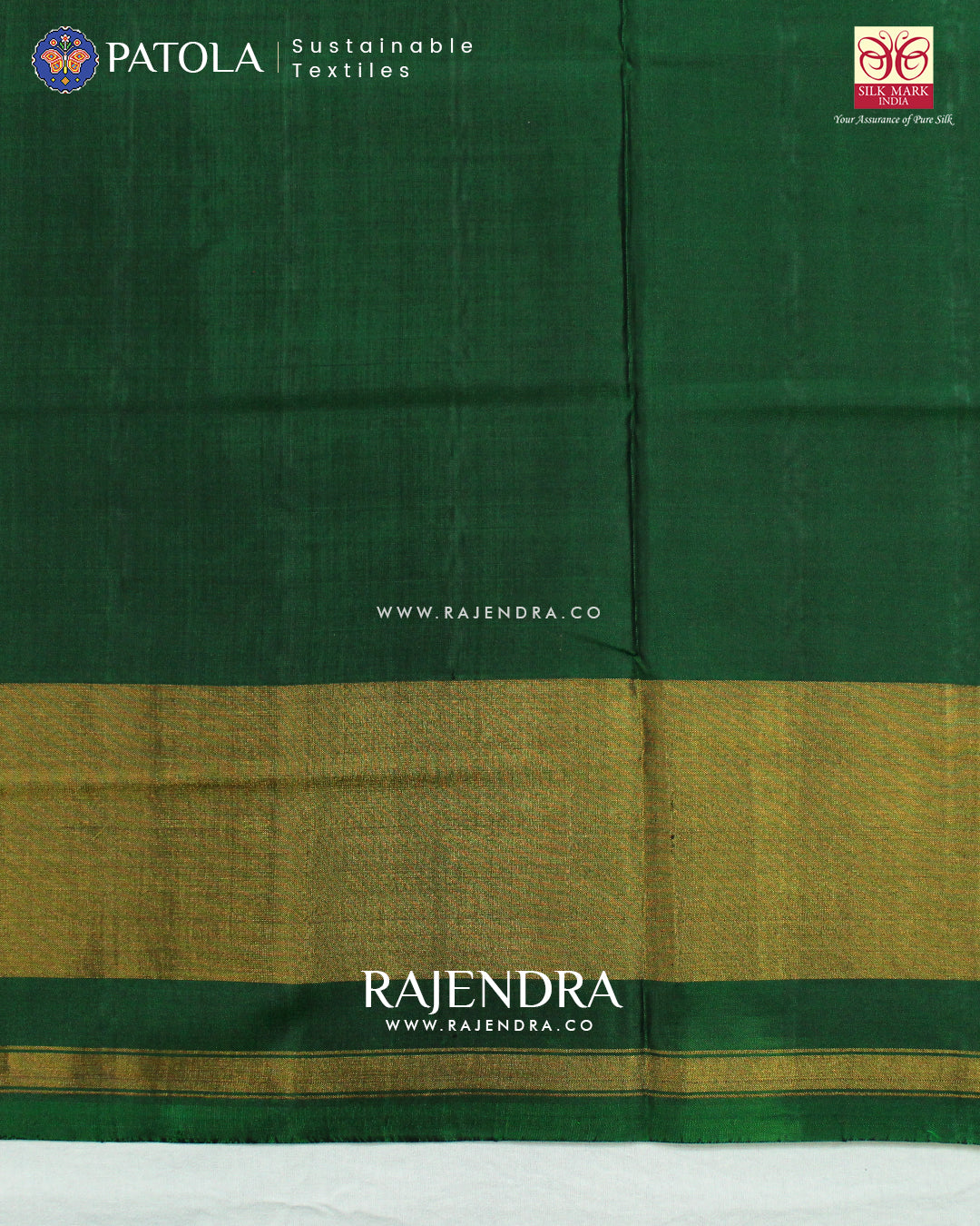 Traditional Navranta Design Green and Mustard Single Ikat Rajkot Patola Saree
