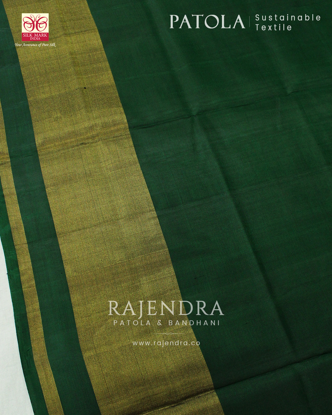 Traditional Hathi Popat Bhat Green Mustard Rajkot Patola Saree