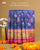 Traditional Hathi Popat Bhat Pink and Blue Single Ikkat Rajkot Patola Saree