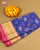 Traditional Hathi Popat Bhat Pink and Blue Single Ikkat Rajkot Patola Saree
