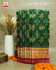 Traditional Hathi Popat Bhat Pink Green Single Ikat Rajkot Patola Saree