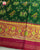 Traditional Hathi Popat Bhat Pink Green Single Ikat Rajkot Patola Saree