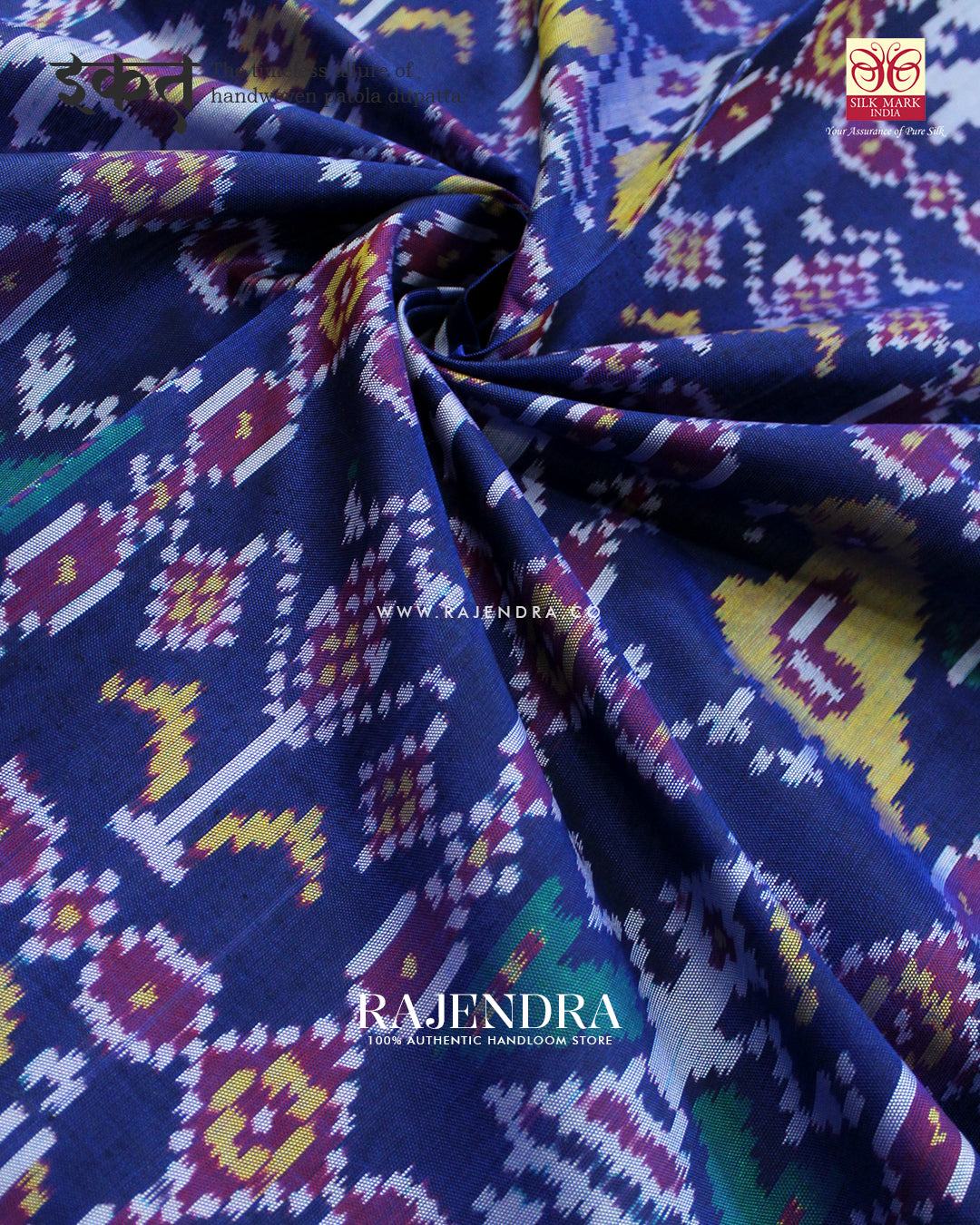 Exclusive Hathi Popat Design Magenta Ikat Rajkot Patola Dupatta