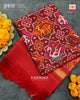 Traditional Hathi Popat Design Red Semi Double Ikat Rajkot Patola Dupatta