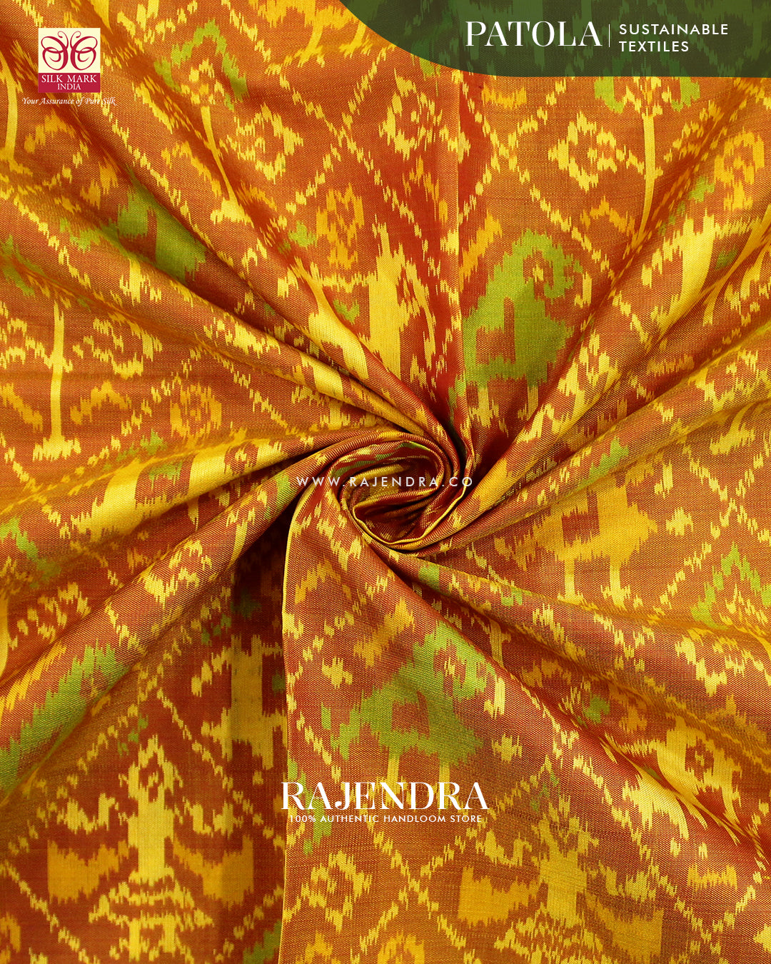 Traditional Buttonful Design Green Single Ikat Rajkot Patola Saree