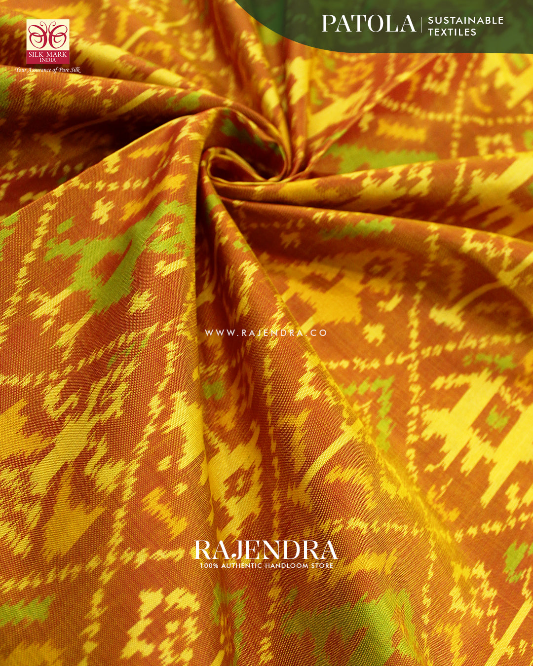 Traditional Buttonful Design Green Single Ikat Rajkot Patola Saree