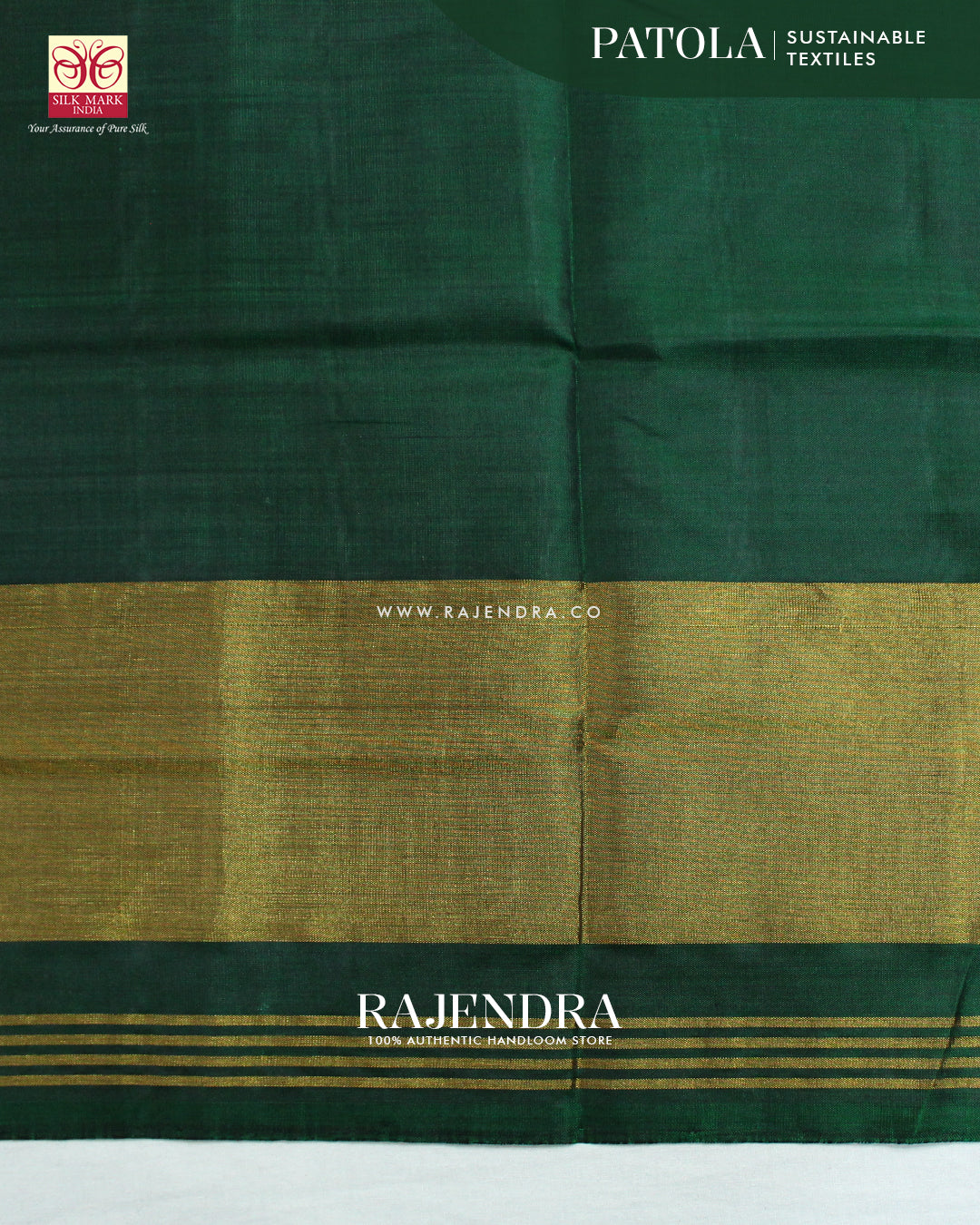 Traditional Buttonful Design Green Single Ikat Rajkot Patola Saree