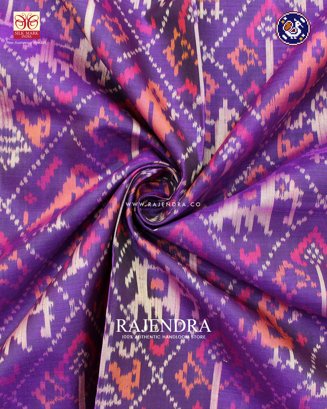 Traditional Hathi Popat Design Magenta Rajkot Patola Saree