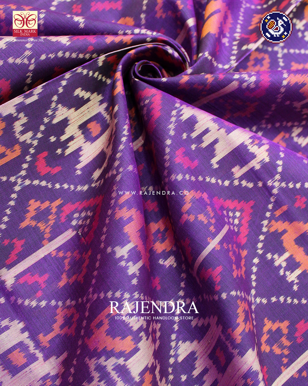 Traditional Hathi Popat Design Magenta Rajkot Patola Saree