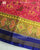 Traditional Hathi Popat Peach Blue Single Ikat Rajkot Patola Saree