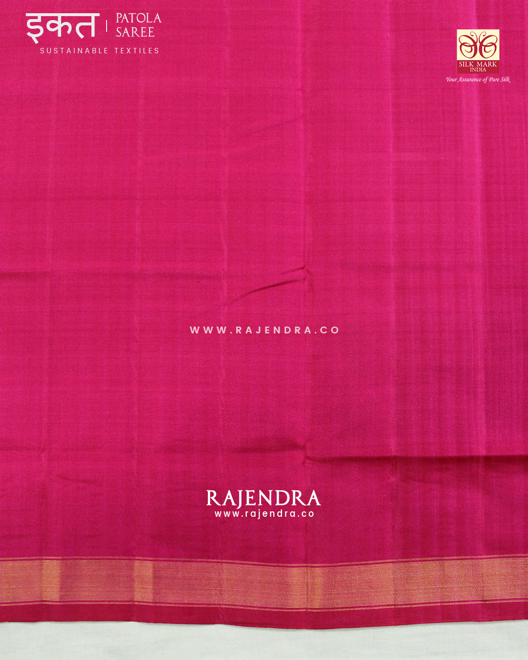 Traditional Elephant and Parrot Motif Pink and Purple Single Ikat Rajkot Patola Saree