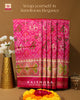 Handwoven Hathi Popat Bhat Pink Single ikkat Rajkot Patola Saree