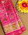Handwoven Hathi Popat Bhat Pink Single ikkat Rajkot Patola Saree