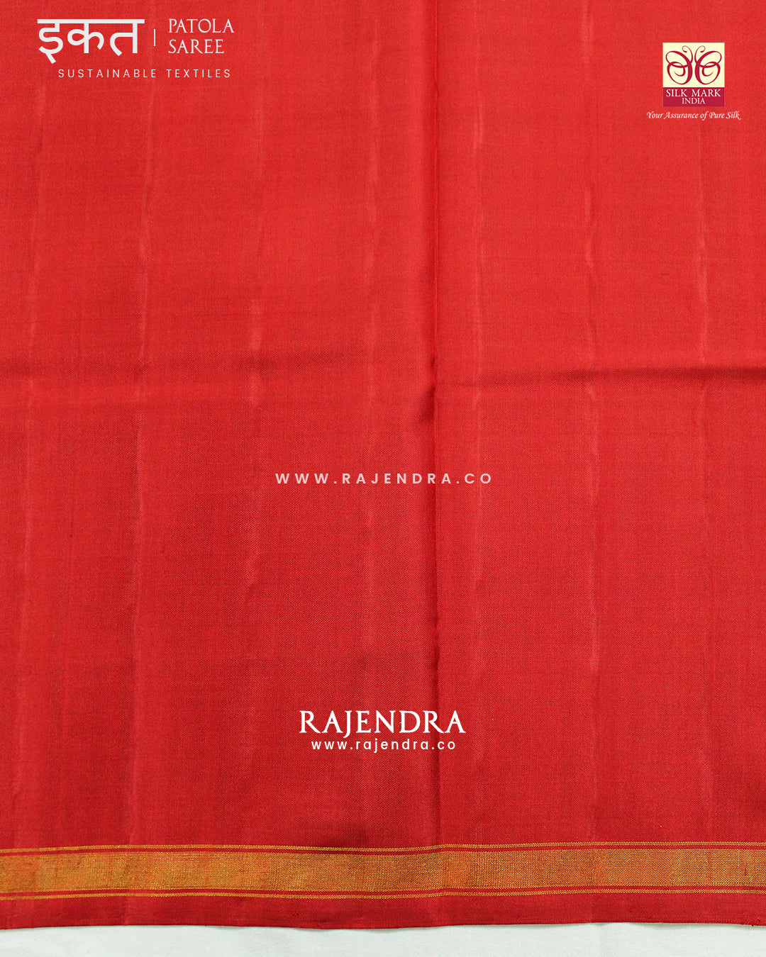 Traditional Hathi Popat Red Ikat Rajkot Patola Saree