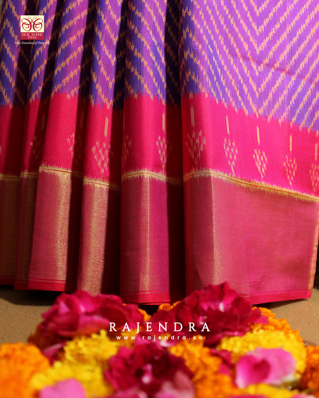 Exclusive Laheriya Bhat Single Ikat Rajkot Patola Saree