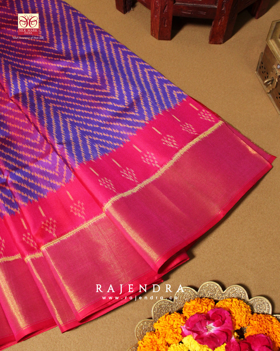 Exclusive Laheriya Bhat Single Ikat Rajkot Patola Saree