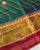 Exclusive Laheriya Bhat Pink and Rama Green Single Ikat Rajkot Patola Saree