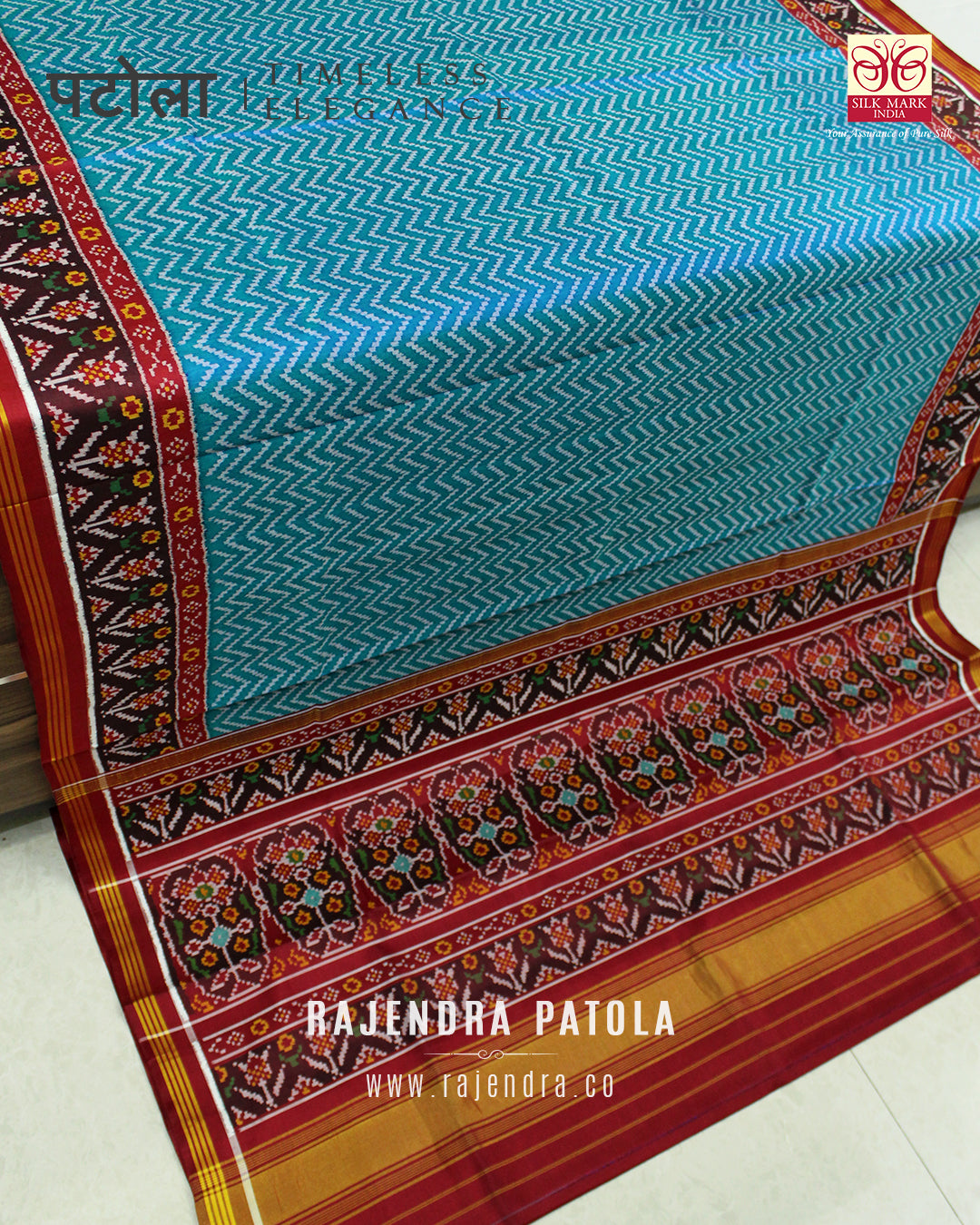 Exclusive Laheriya Bhat Semi Double Weave Rajkot Patola Saree