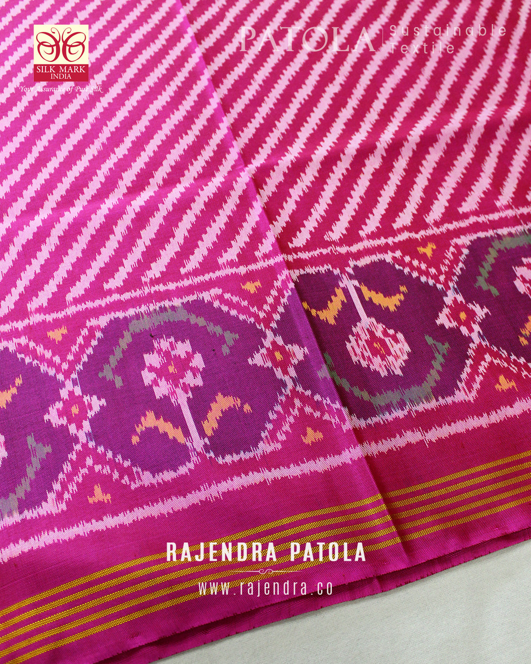 Exclusive Laheriya Bhat Semi Double Weave Rajkot Patola Saree