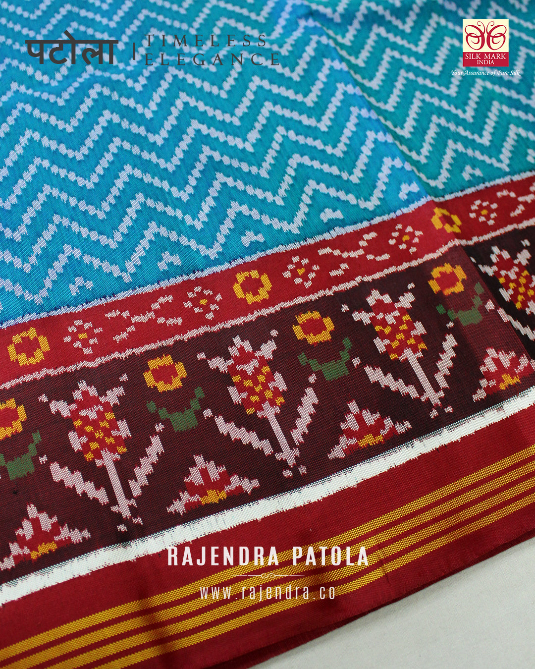 Exclusive Laheriya Bhat Semi Double Weave Rajkot Patola Saree