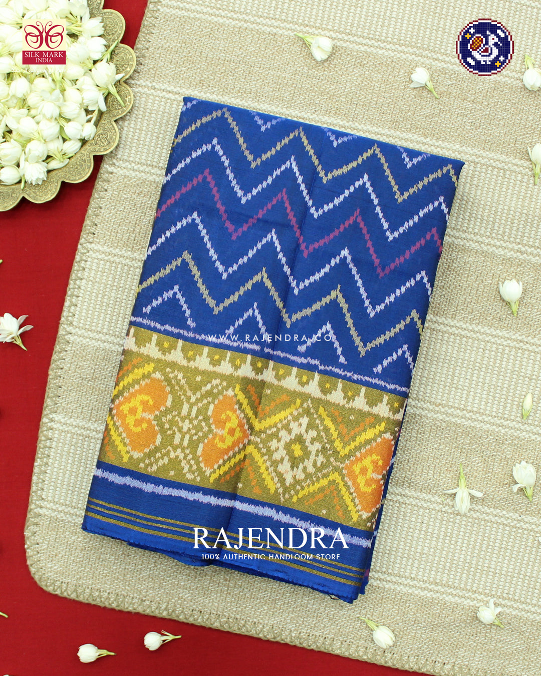 Exclusive Laheriya Design Blue Rajkot Patola Saree