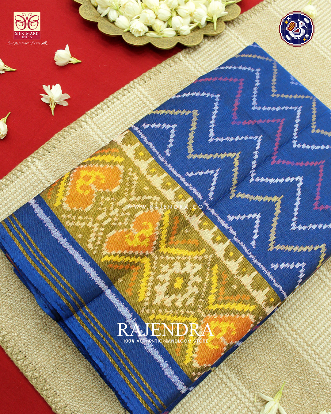 Exclusive Laheriya Design Blue Rajkot Patola Saree