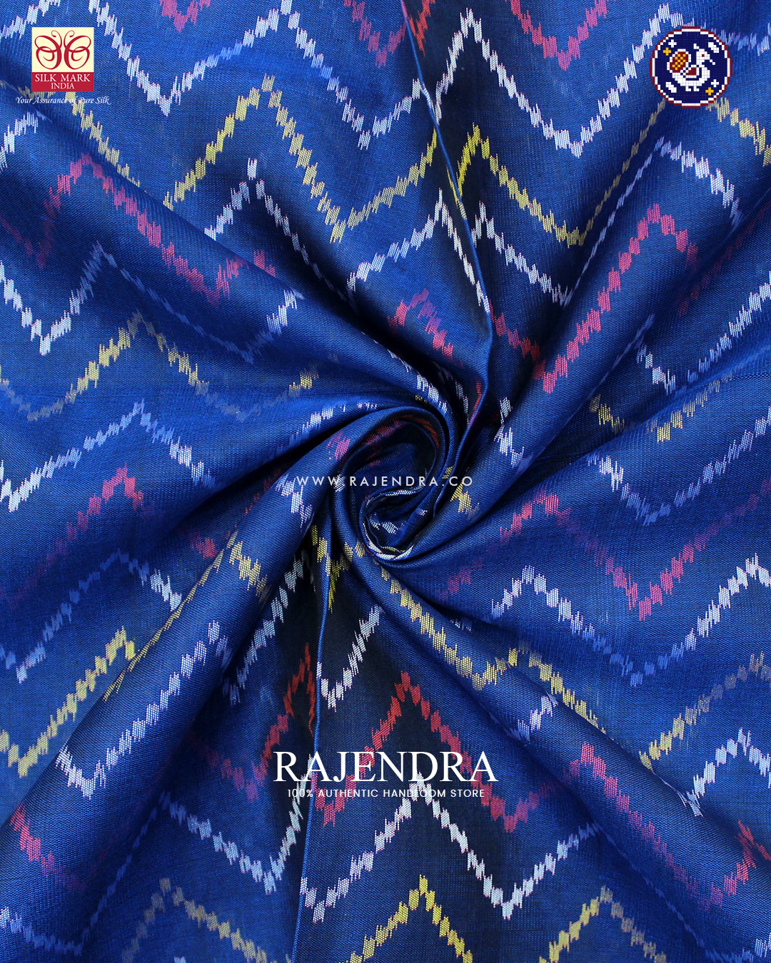 Exclusive Laheriya Design Blue Rajkot Patola Saree