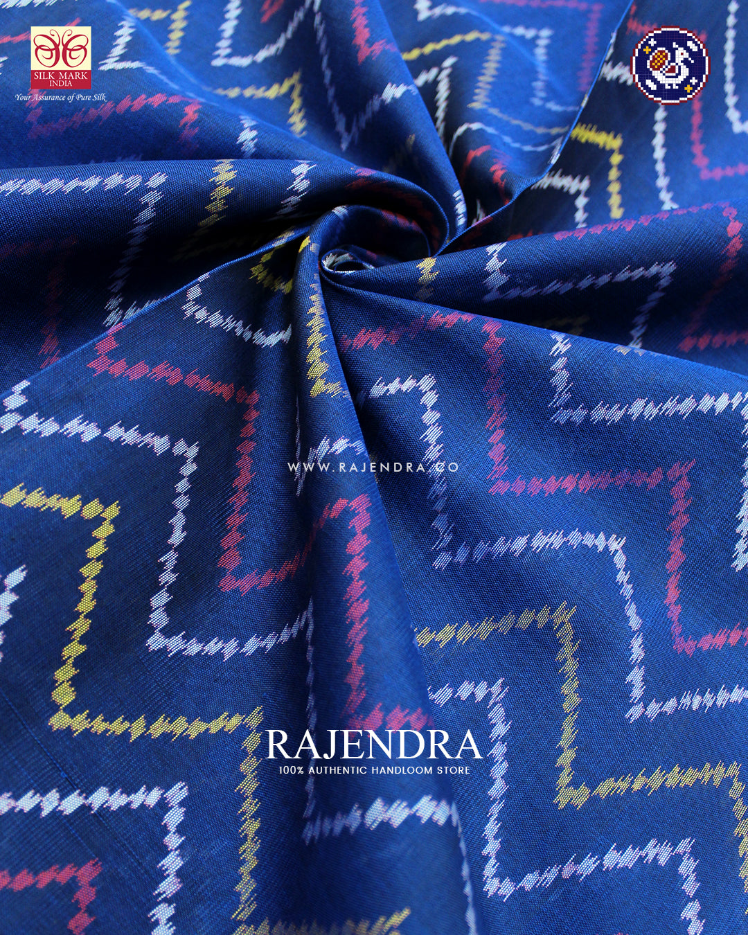 Exclusive Laheriya Design Blue Rajkot Patola Saree