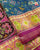 Traditional Laheriya Design Hathi Popat Pink and Blue Single Ikat Rajkot Patola Saree