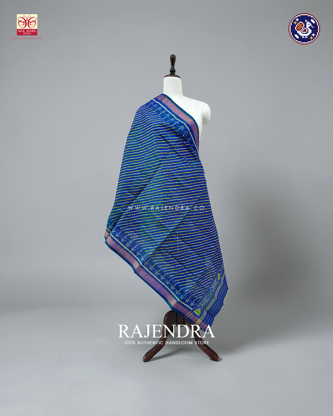 Exclusive Laheriya Design Light Blue Rajkot Patola Dupatta
