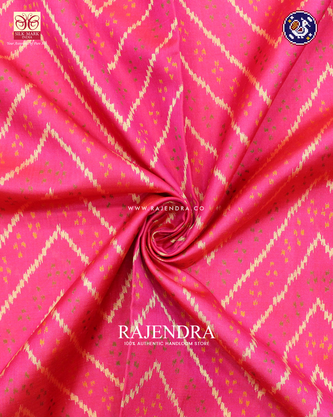 Exclusive Laheriya Design Pink and Purple Single Ikat Rajkot Patola Saree