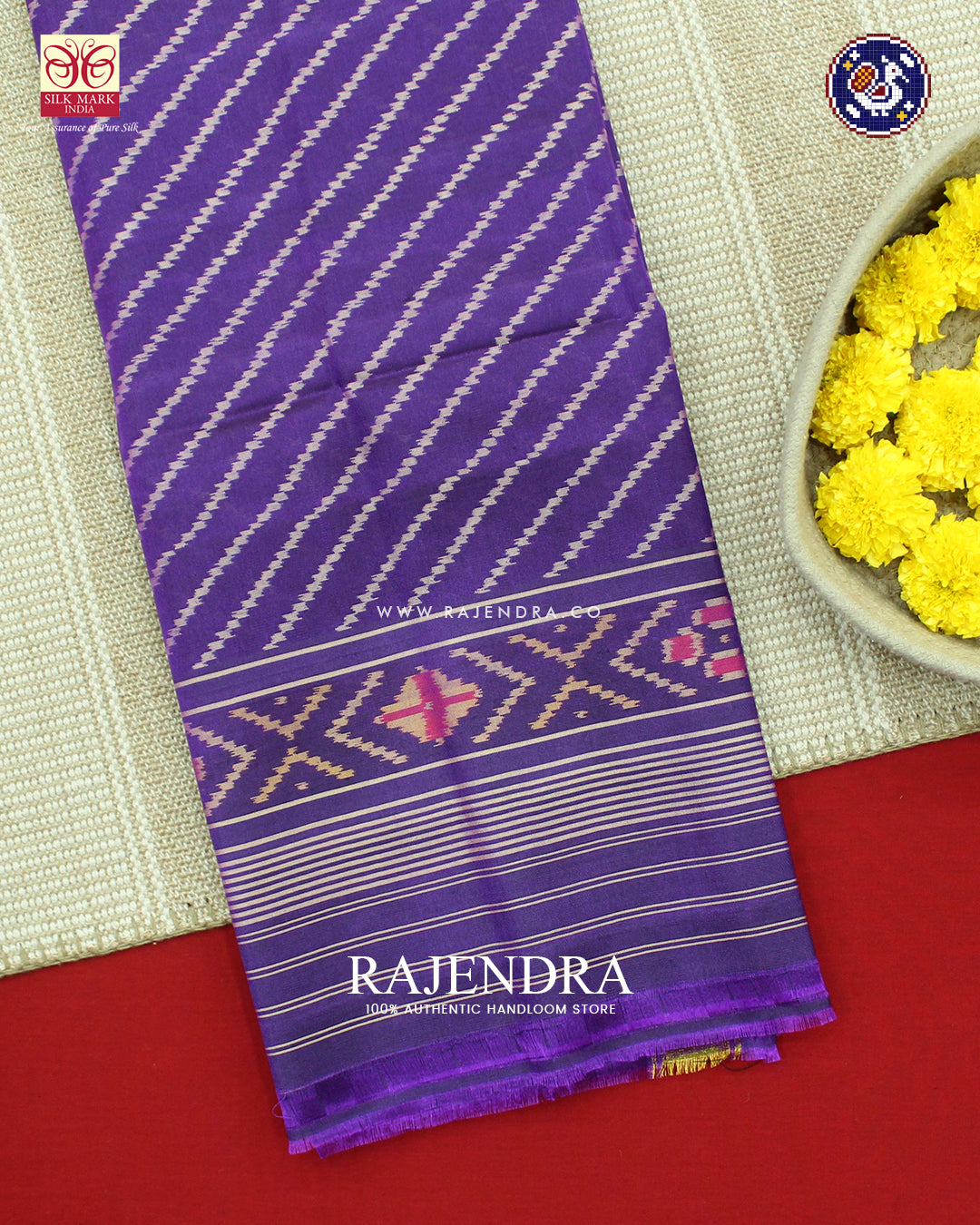 Exclusive Laheriya Design Purple Rajkot Patola Dupatta