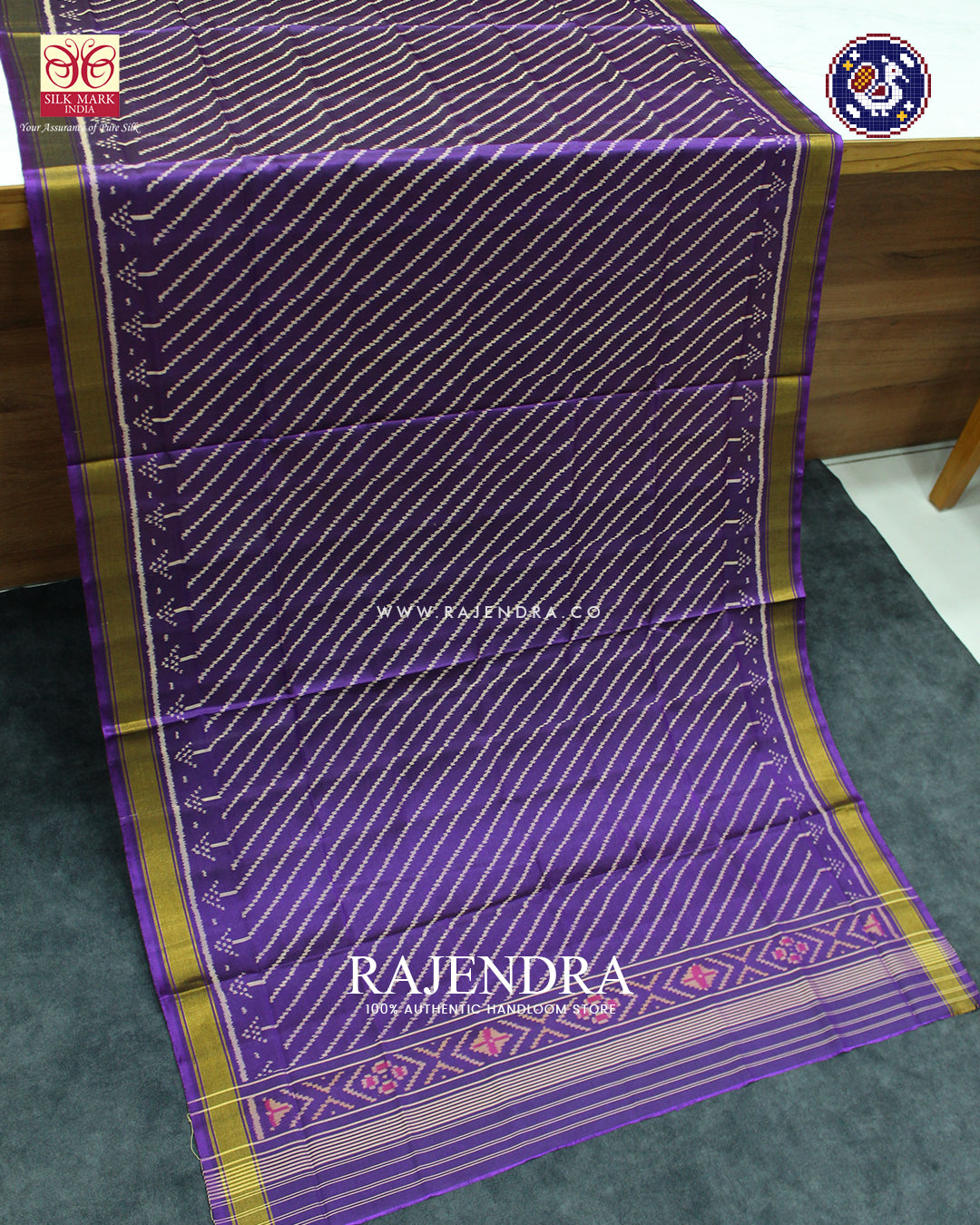 Exclusive Laheriya Design Purple Rajkot Patola Dupatta