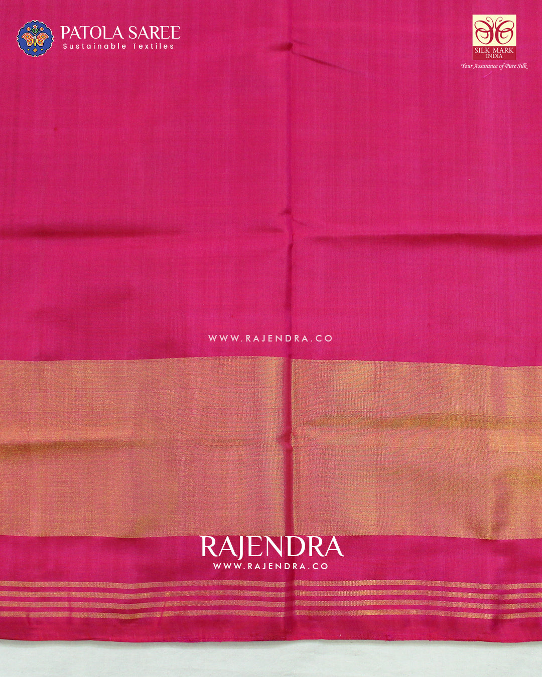 Traditional Laheriya Hathi Popat Pink Purple Single Ikat Rajkot Patola Saree