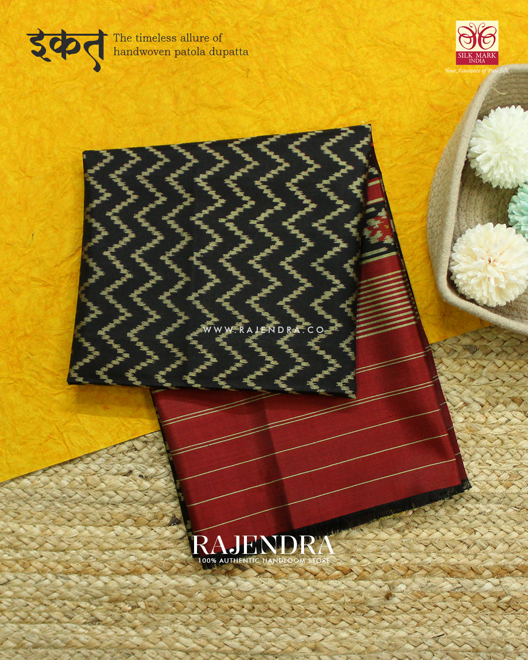 Exclusive Laheriya Design Maroon Black Rajkot Patola Dupatta