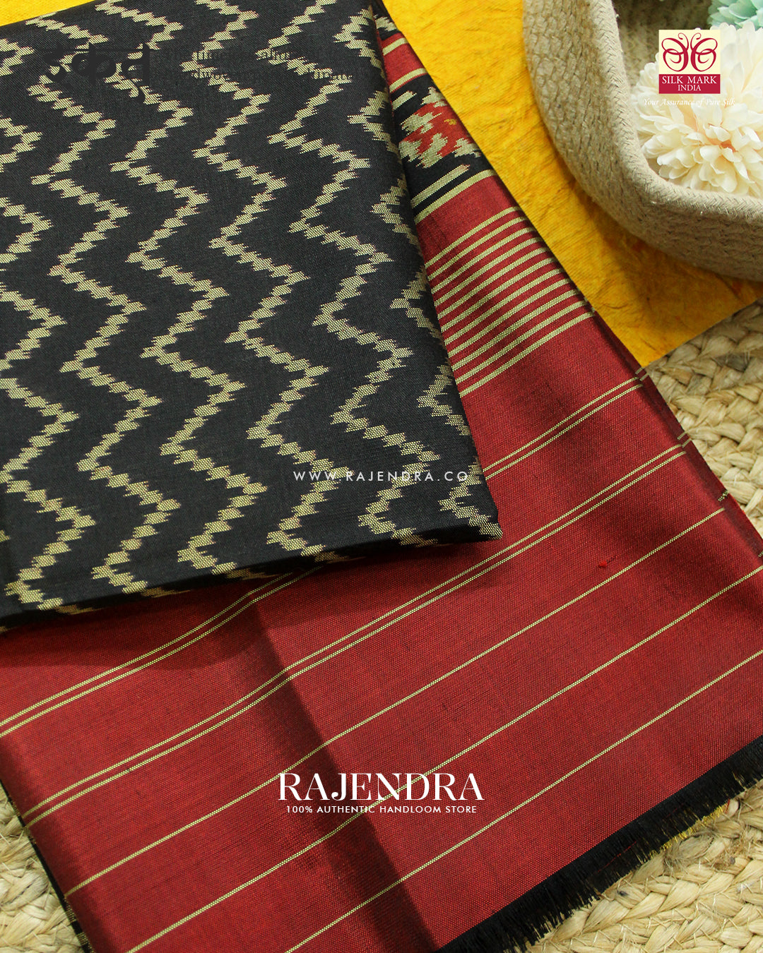 Exclusive Laheriya Design Maroon Black Rajkot Patola Dupatta