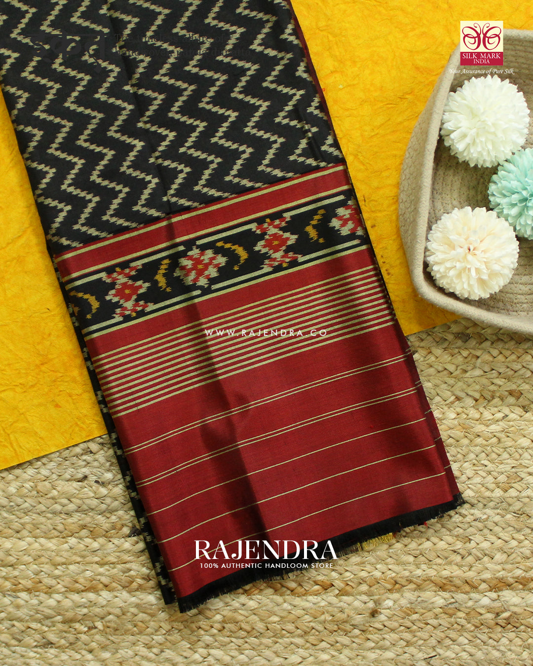 Exclusive Laheriya Design Maroon Black Rajkot Patola Dupatta