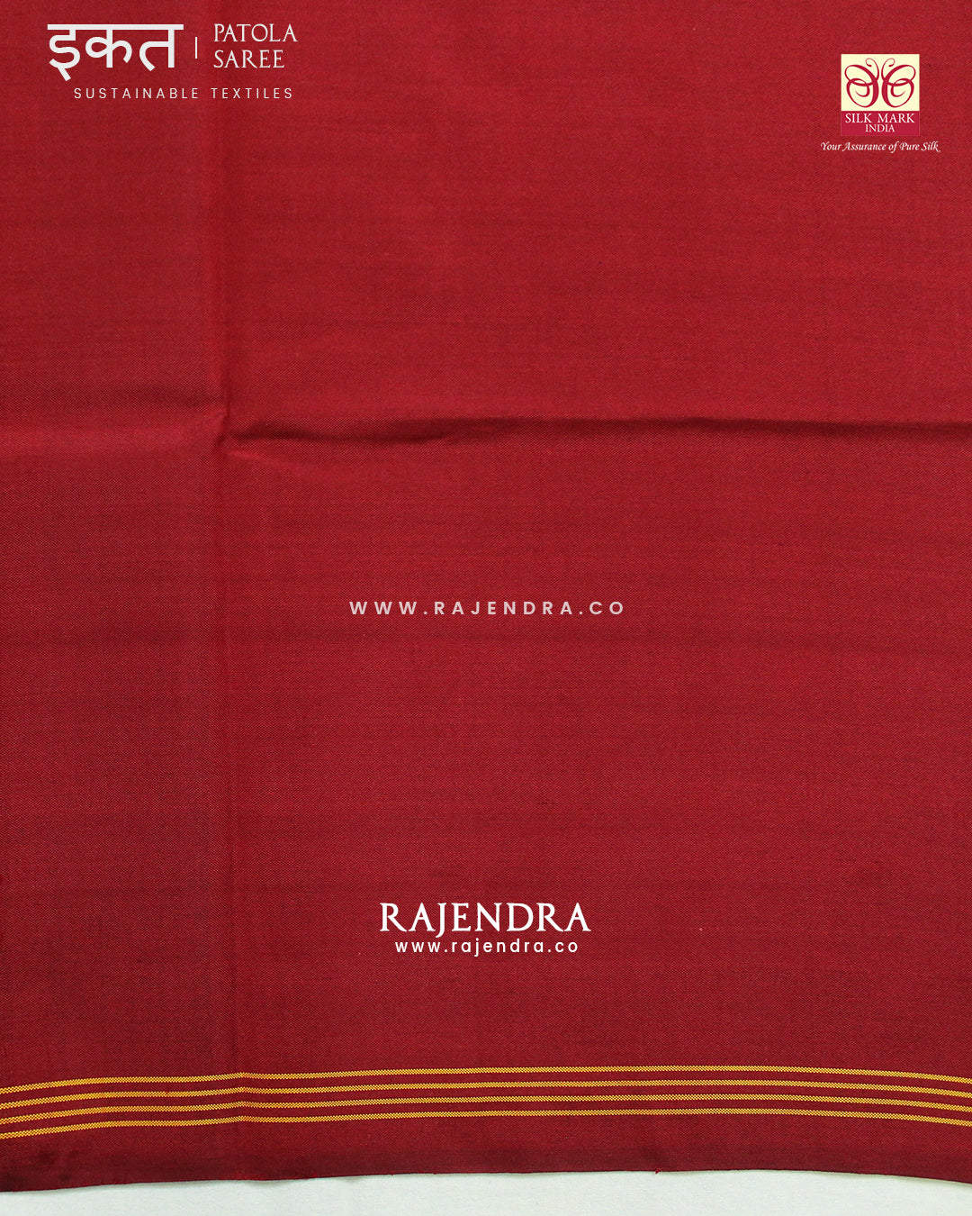 Exclusive Laheriya Design Maroon Blue Semi Double Ikat Rajkot Patola Saree