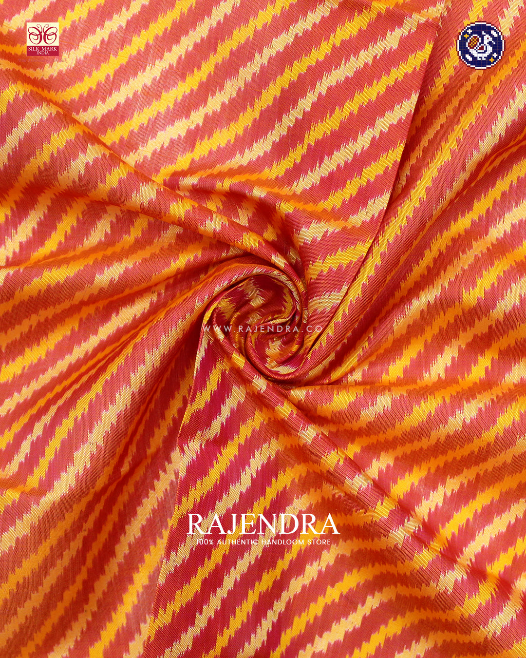 Exclusive Laheriya Design Peach Rajkot Patola Dupatta