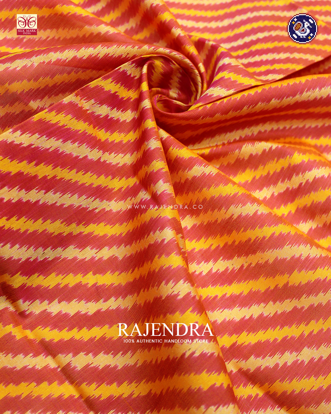 Exclusive Laheriya Design Peach Rajkot Patola Dupatta