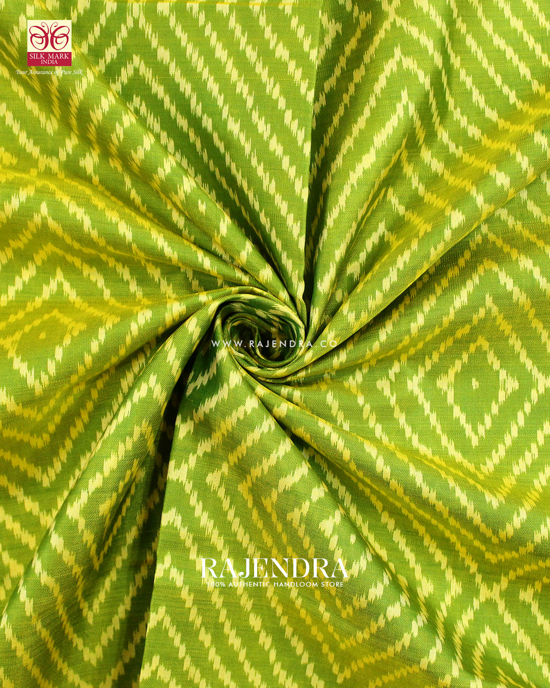 Exclusive Laheriya Design Green and Purple Single Ikat Rajkot Patola Saree