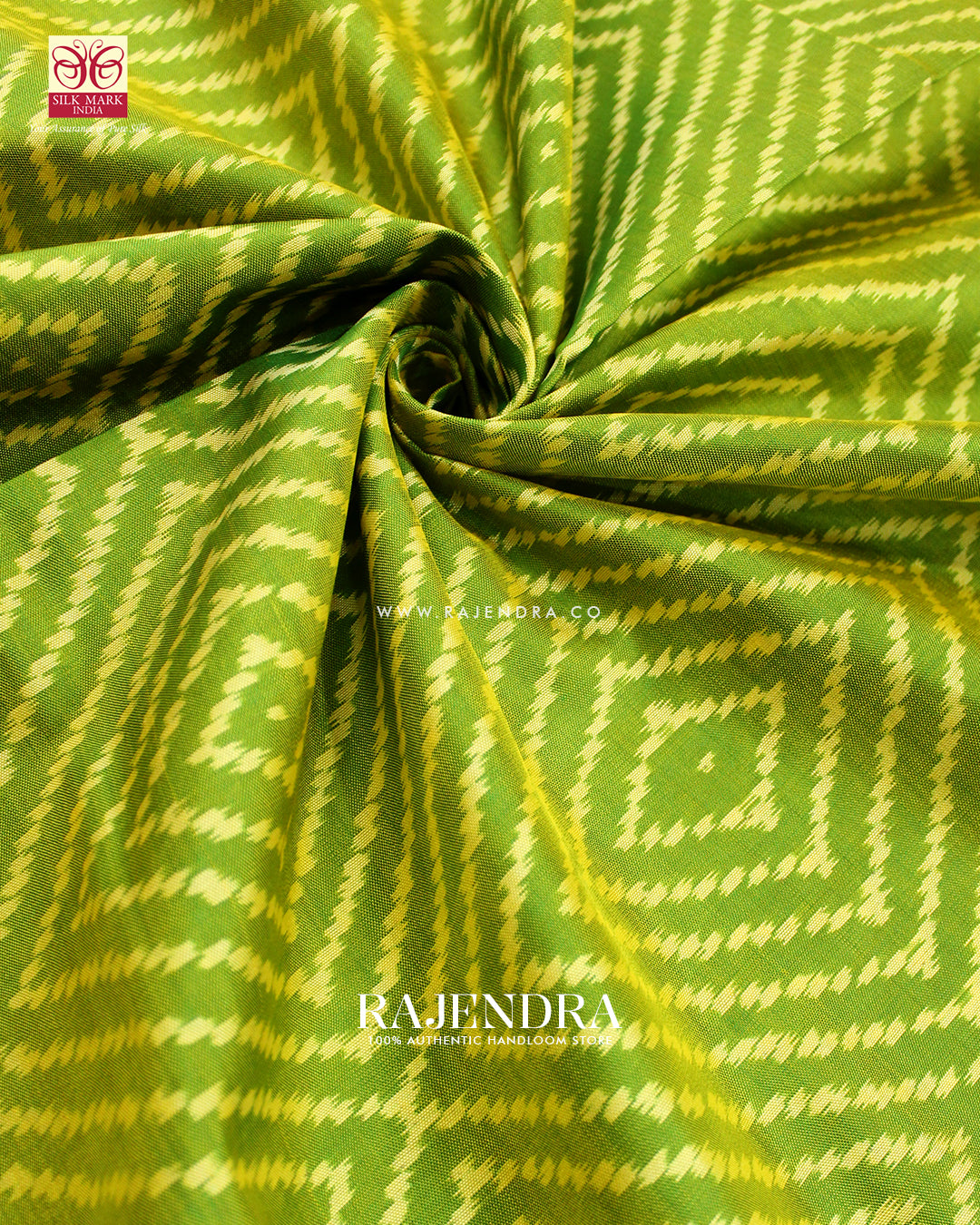 Exclusive Laheriya Design Green and Purple Single Ikat Rajkot Patola Saree