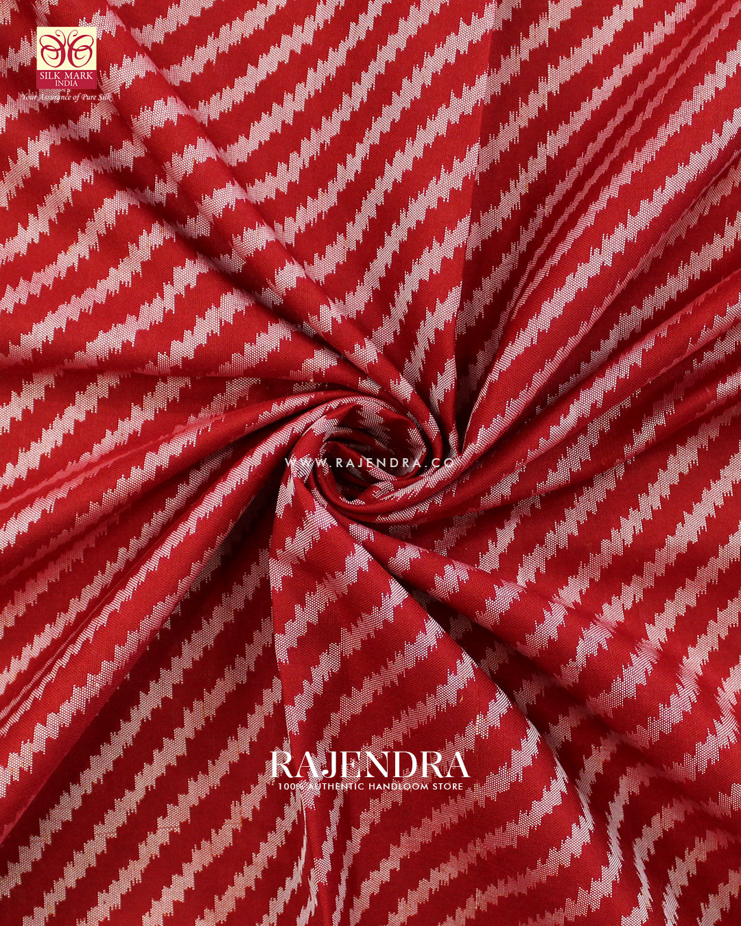 Exclusive Laheriya Design Red Ikat Rajkot Patola Saree