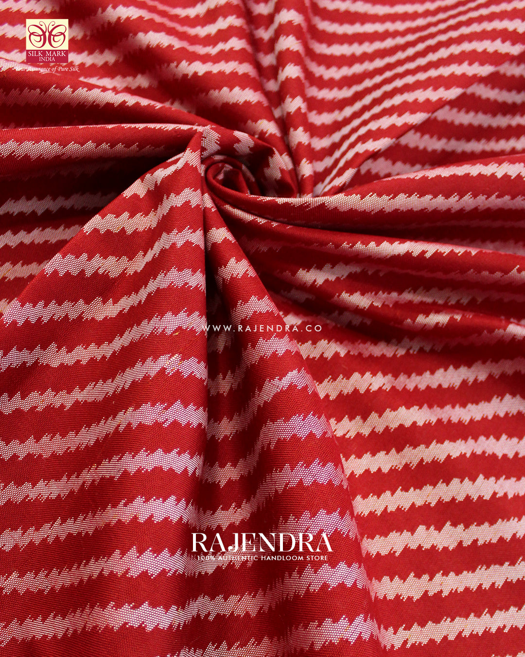 Exclusive Laheriya Design Red Ikat Rajkot Patola Saree