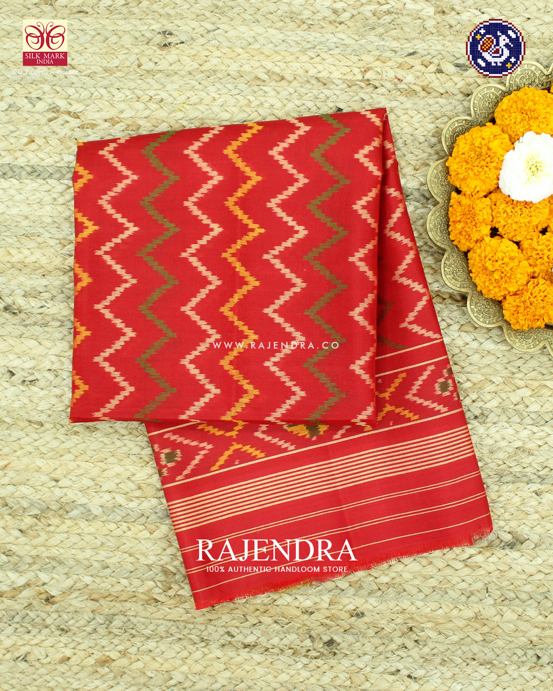 Traditional Laheriya Design Red Rajkot Patola Dupatta