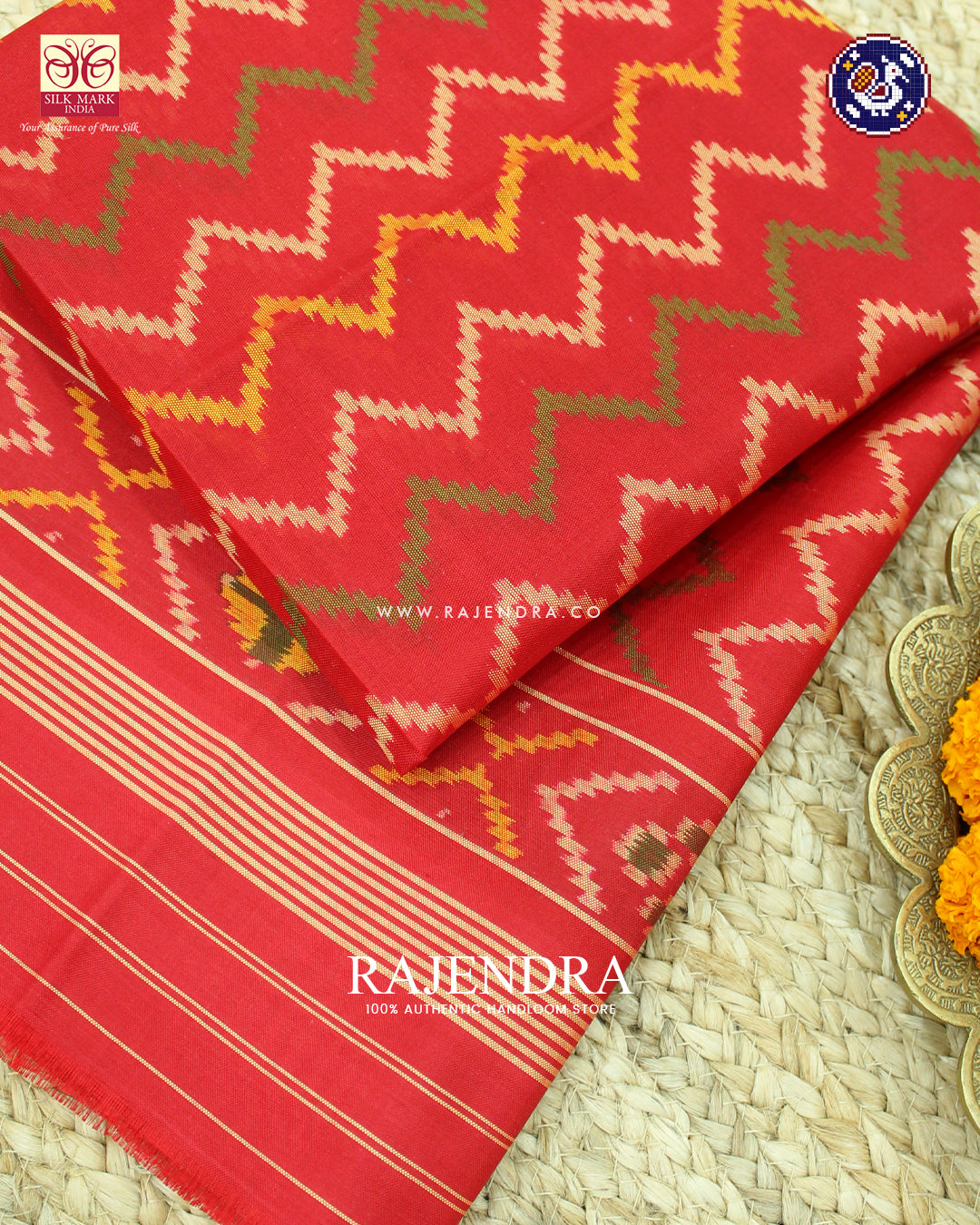 Traditional Laheriya Design Red Rajkot Patola Dupatta
